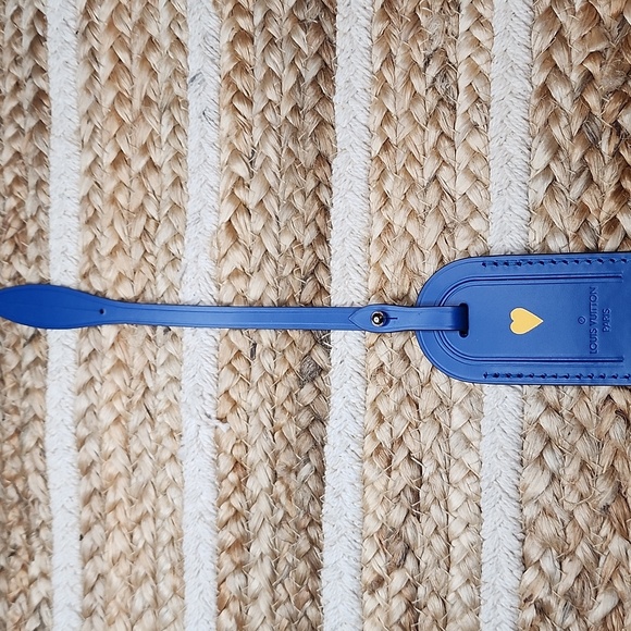 BNEW UNUSED LOUIS VUITTON LV BLUE MONCEAU LUGGAGE TAG with STAMP - Picture 4 of 8